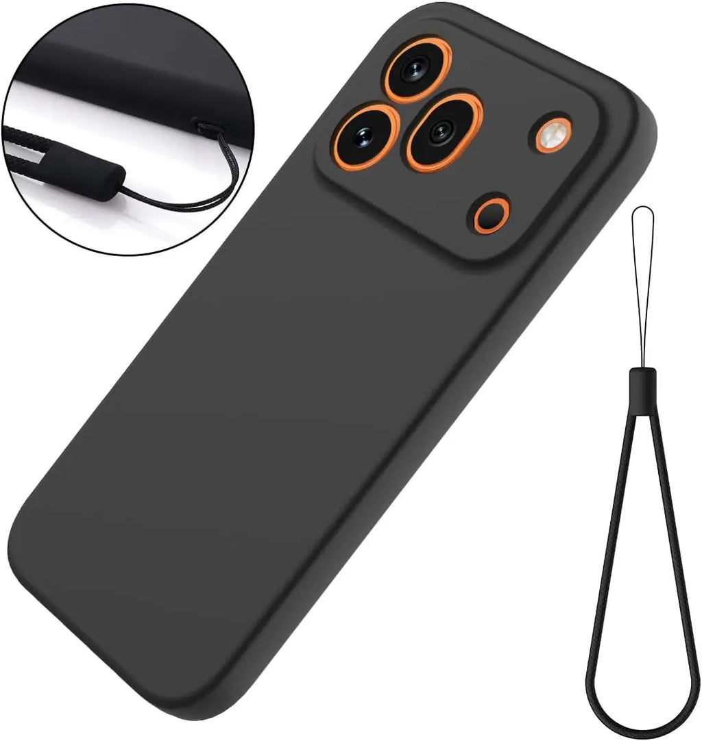 Fashion Solid Colour With Lanyard Shockproof Protective Liquid Silicone Phone Case For Honor 600 400 200 90 Pro Lite