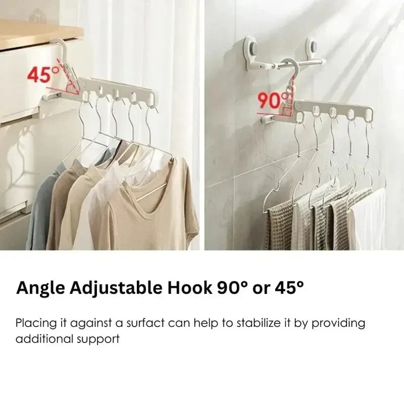 Portable Foldable 5-Hole Clothes Hanger, Outdoor Travel Drying Rack for Hotel Camping Hiking