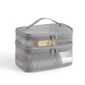 Mesh Cosmetic Bag Portable Handheld Zipper Makeup Organizer Bag Transparent Travel Toiletry Wash Storage Handbag